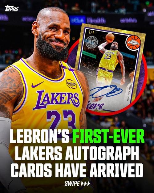 Topps晒詹姆斯父子双签球星卡签名瞬间 此卡二级市场已达11.4万刀
