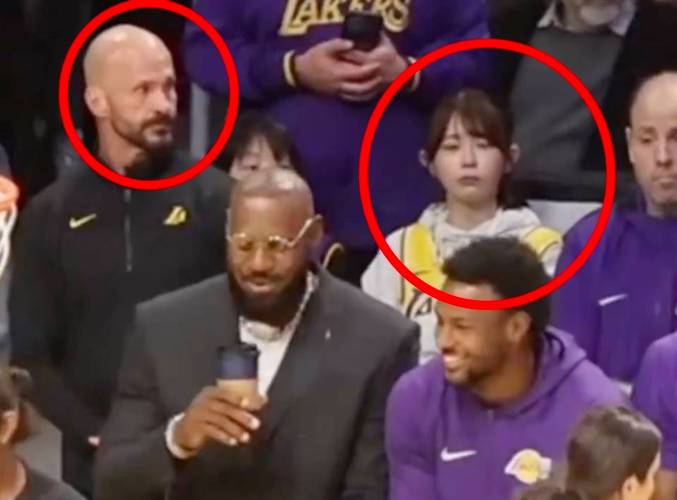 🧐女球迷疑似骚扰湖人球员被保安“驱逐” 老詹淡定剪指甲看戏